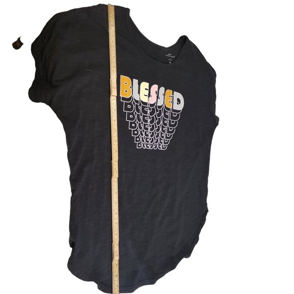 New Directions Studio M Woman's Tee Shirt BLESSED Short Sleeve Back Size M. NWT - Picture 6 of 11